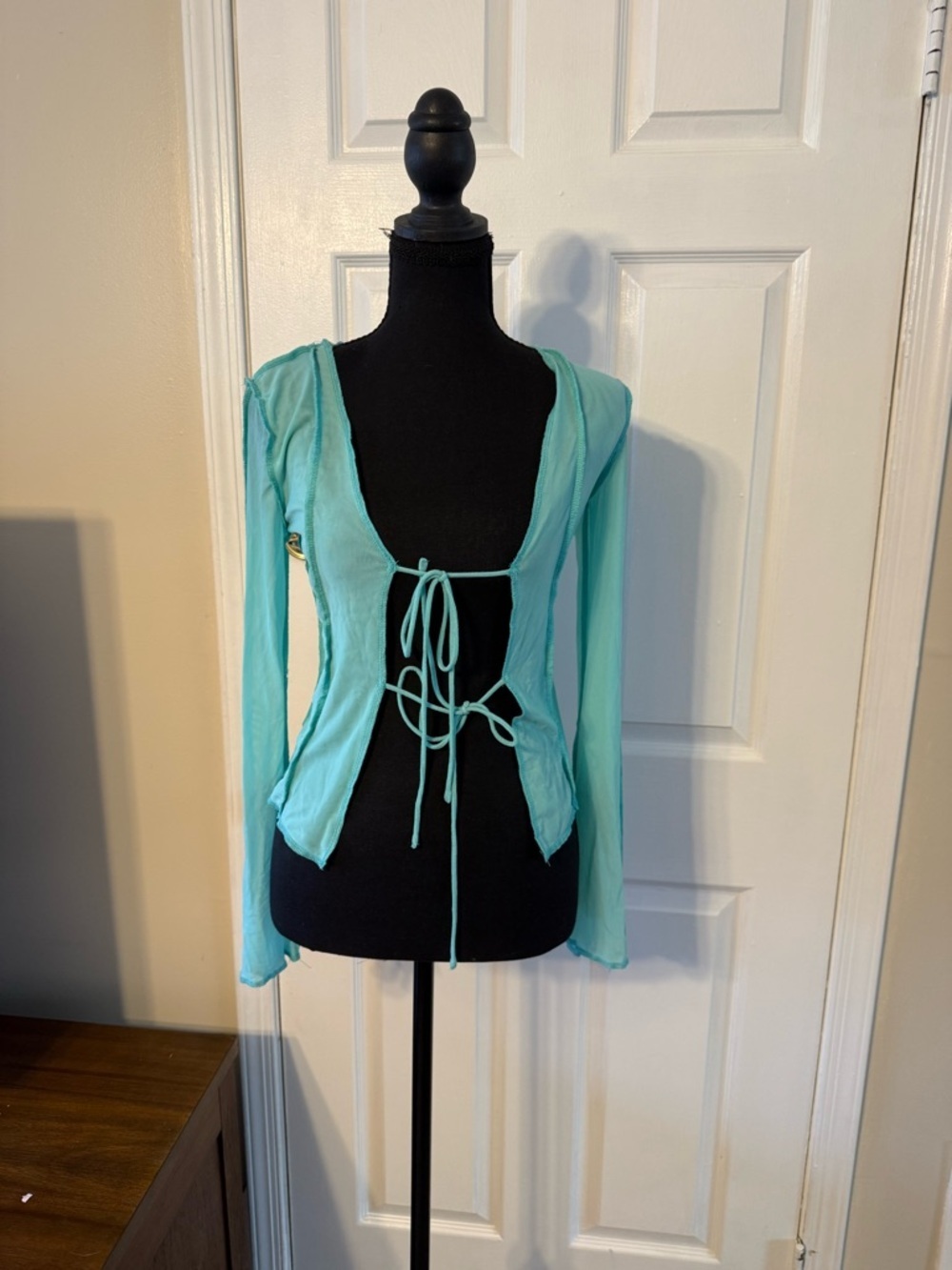 Princess Polly Mint Aqua Lightweight Cardigan